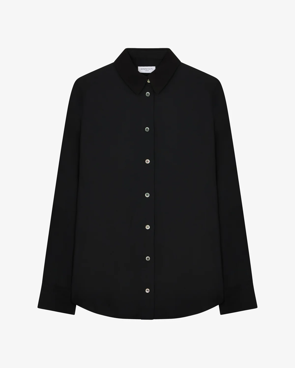 Classic-Shirt-With-Georgette-Trim-Black Classic-Shirt-With-Georgette-Trim-Black