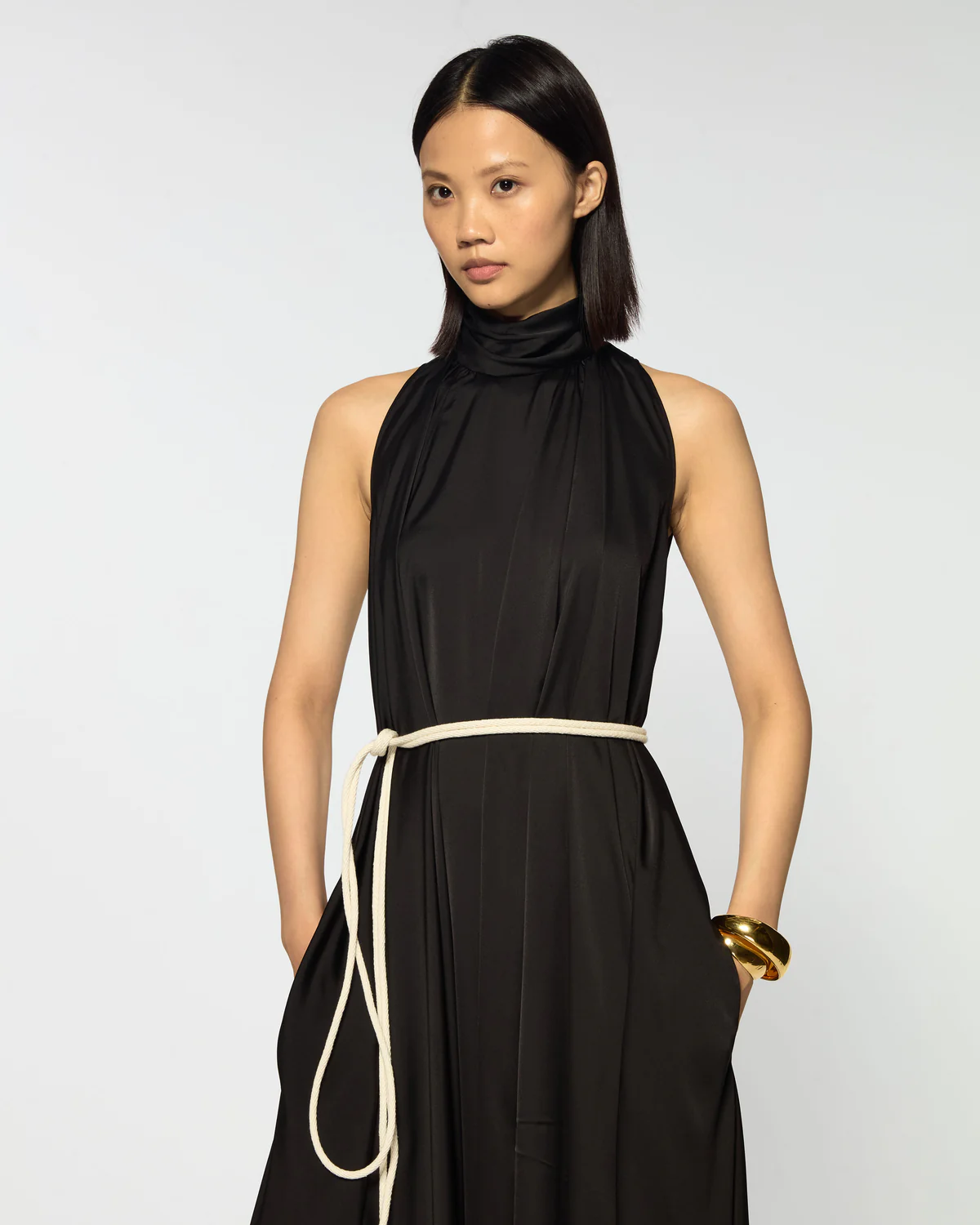 AW25 DRAPE DRESS BLACK 1